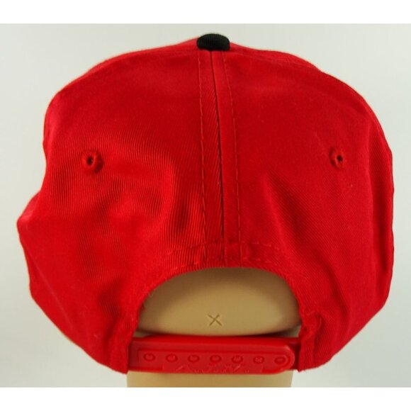 Vintage Berkley Frenzy Fishing Red Black Snapback Baseball Cap Hat Adjustable - Picture 4 of 9